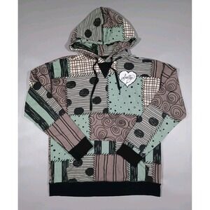 Disney's Nightmare‎ Before Christmas Sally Patchwork Hoodie L Green Black Grey